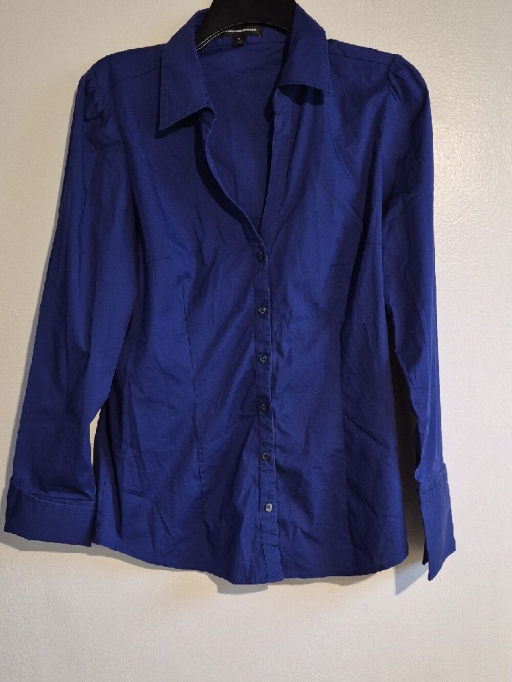 Express Design Studio Deep Blue Button-Up Top Size L - Picture 3 of 8